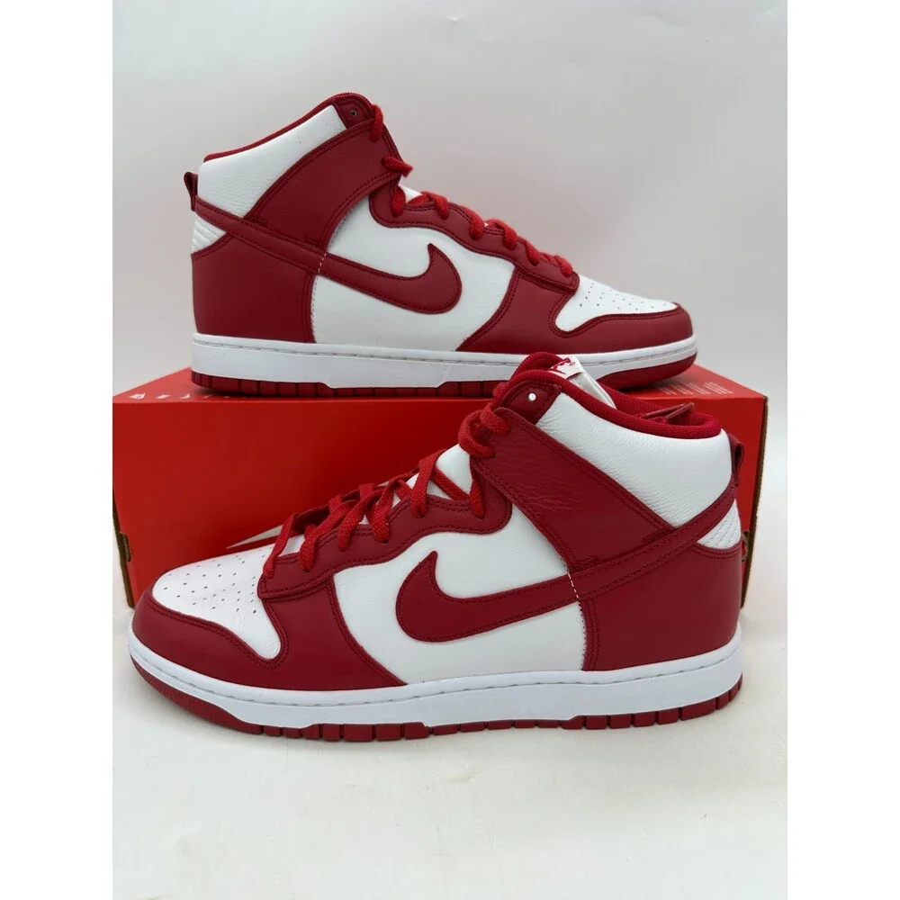 Nike Dunk High Retro SE Men's Size 11 Red White Leather Shoes HF3143 101